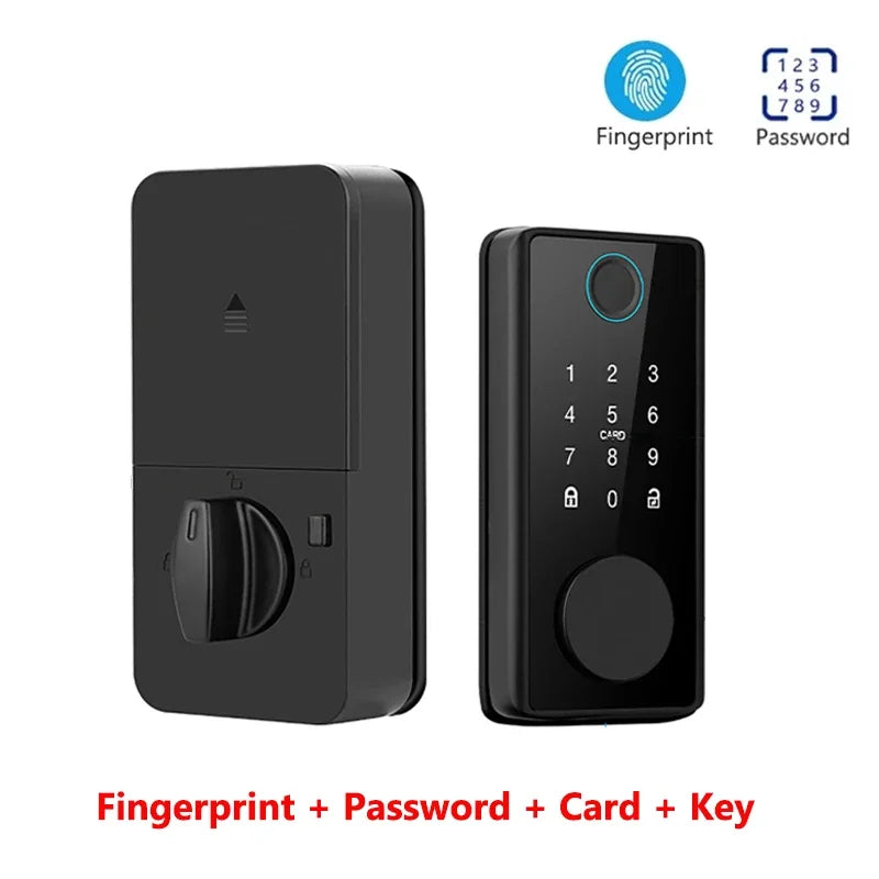 Tuya WiFi Smart Door Lock Keyless Entry Fingerprint Electronic Digital Lock TTlock App/Password/IC Card Unlock For Wooden Door