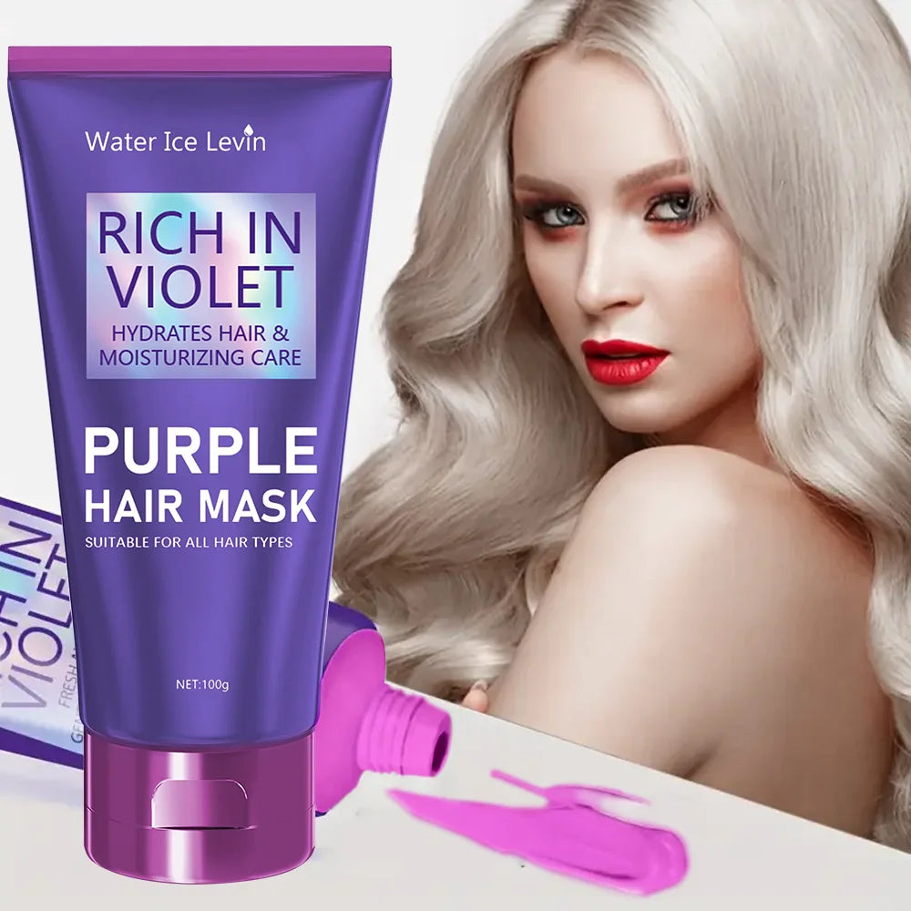 Purple Repair Hair Mask Keratin Deep Nourishing Dry Frizzy Damaged Treatment Collagen Magical 5 Second Soft Shiny Care