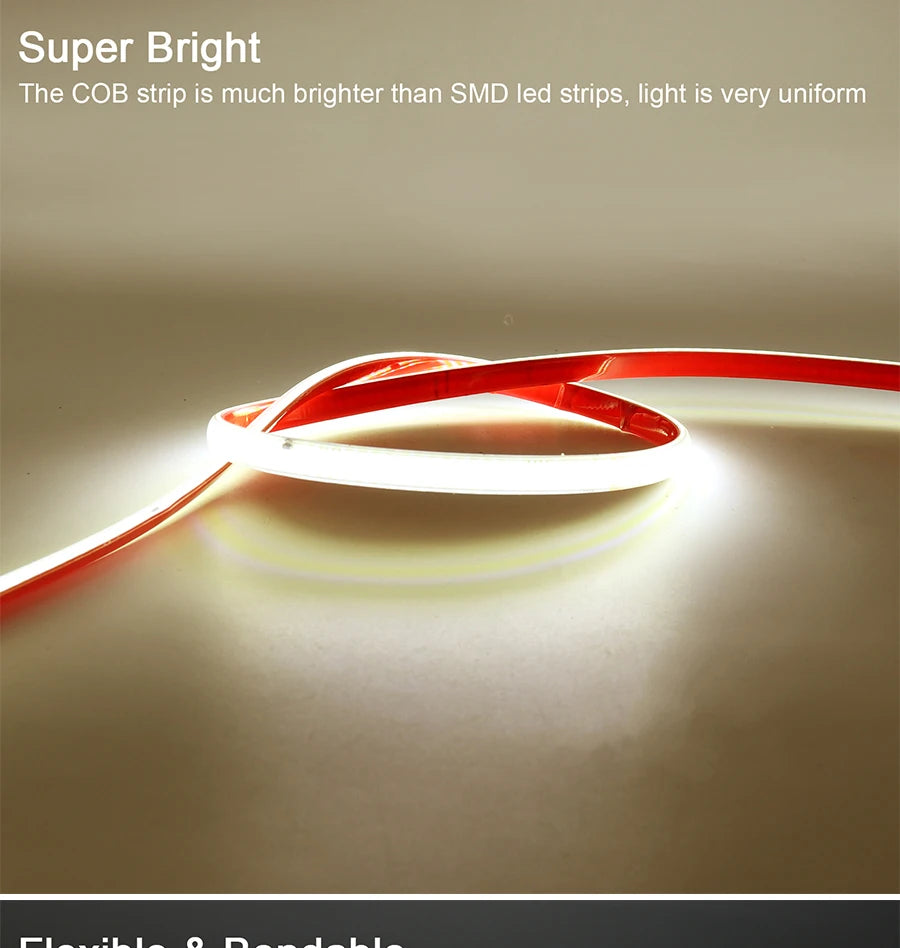 1-50M 220V COB LED Strip Light High Bright Flexible Ribbon Light Tape IP68 Waterproof Outdoor Garden LED Strip 3000K 4000K 6000K
