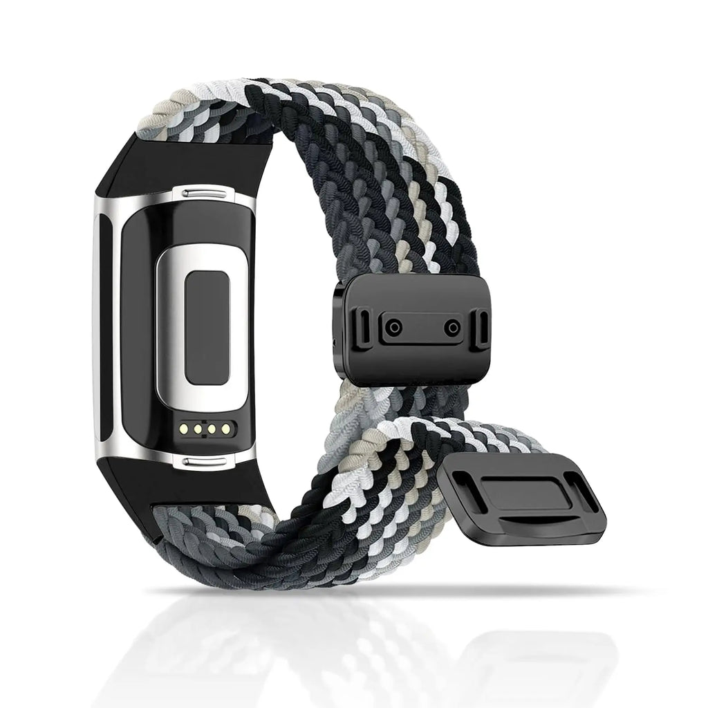 Rainbow Color Braided Band With Magnetic Quick Release Buckle Compatible For Fitbit Charge 5 Charge 6 Bands for Women
