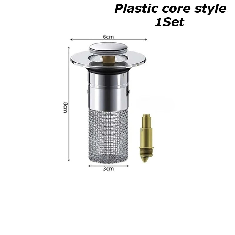 Bathroom Basin Drain Strainer Pop‑Up Removable Stainless Steel Hair Catcher Stopper Insect Proof Odor‑Proof Anti‑Clog Filter