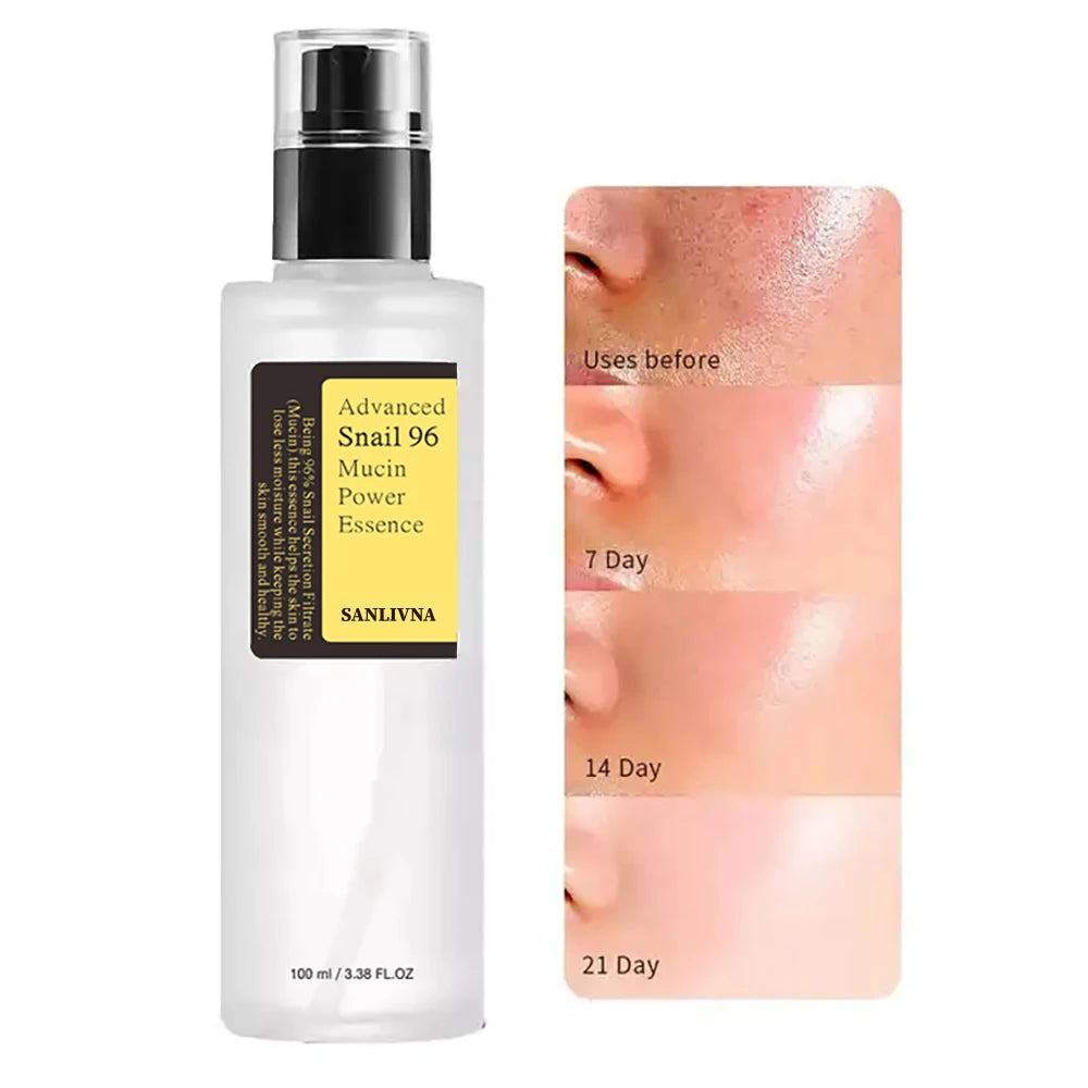 Korean Skincare Snail Mucin 96% Essence 100ml Hydrating Repair Serum for Dull Skin,Facial Brightening Anti-Aging Serum Face Care