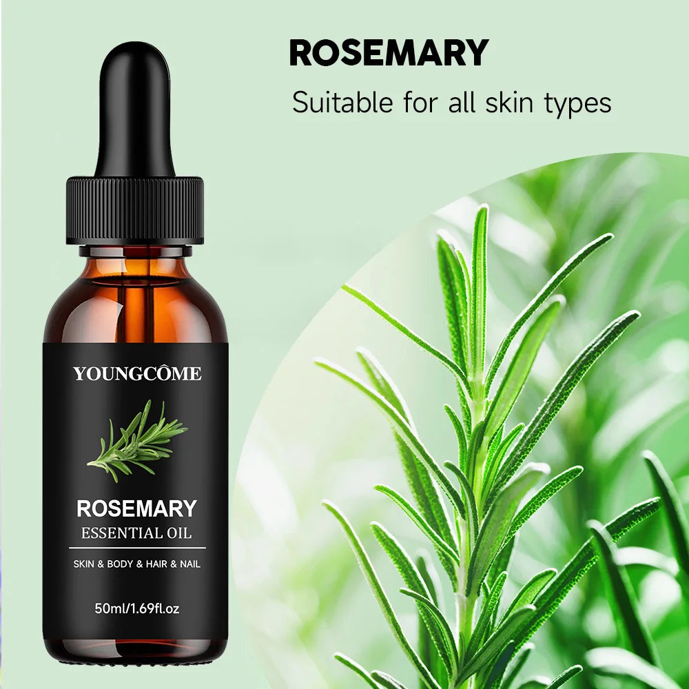 Rosemary Essential Oil Pure Natural Hair Growth Scalp Treatment Anti-Frizz Strengthening Nourish Shiny Healthy Hair Care Product