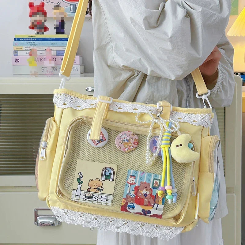 Large Capacity Ita Bag Anime Two-dimension Lolita Tote Bag Clear Window Crossbody Shoulder Bag Handbag Gift For Friends
