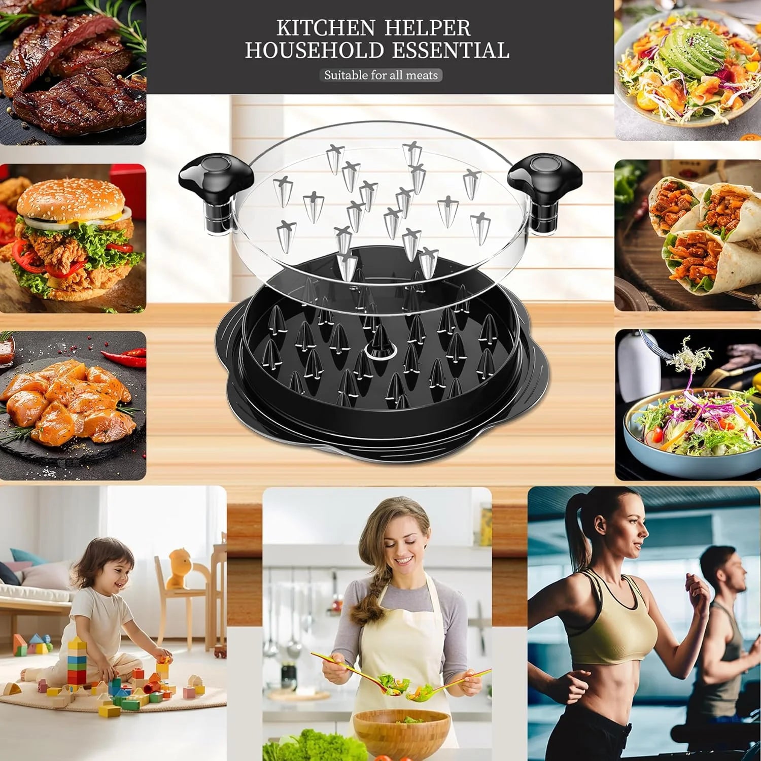 Chicken Shredder Non-Slip Meat Grinders For Pork Beef Cooked Chicken Breasts Vegetable Kitchen Tool Ergonomic Handle Shredder