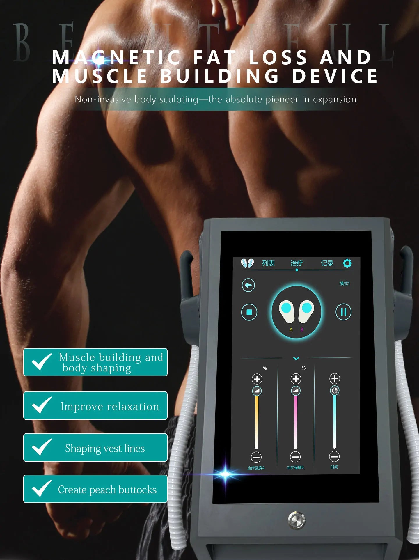 Portable HIEMT Body Slimming Machine Muscle Training Pelvic Floor Toner Postpartum Recovery Butt Lift  Full Body Contouring CE