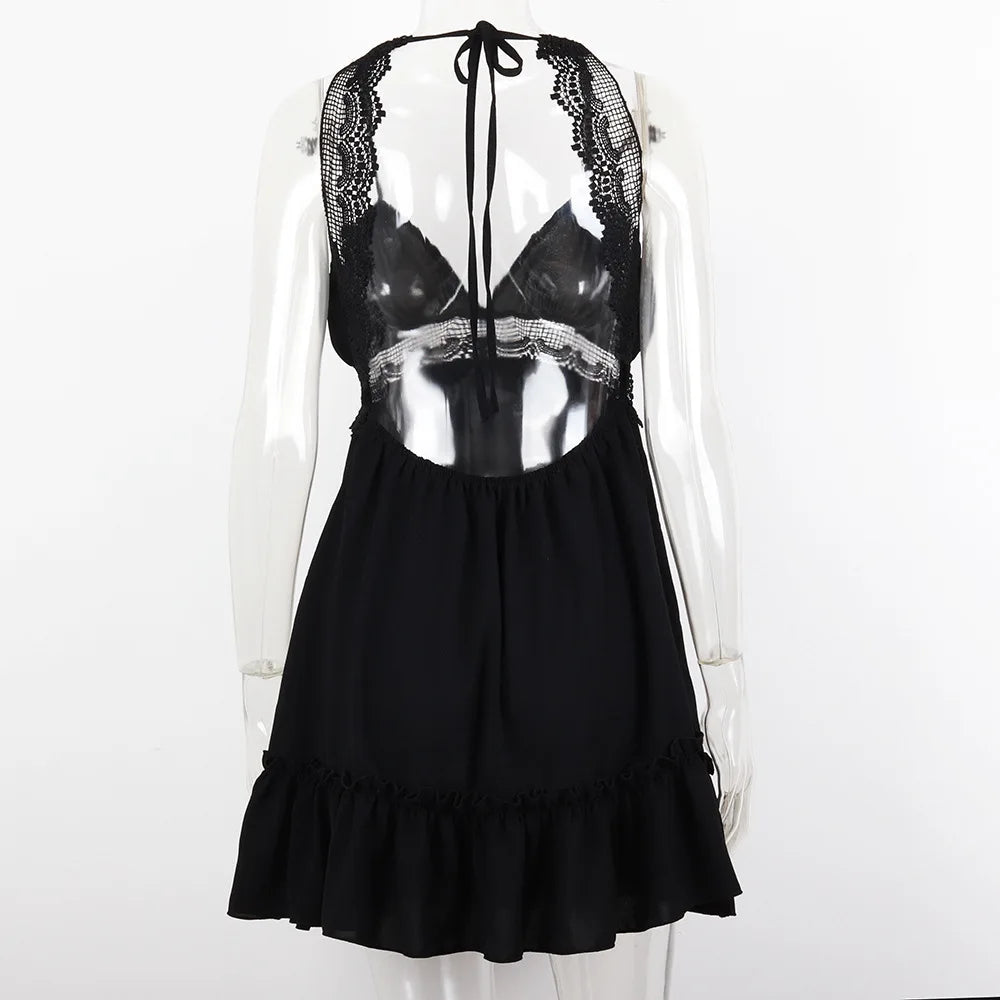 Sexy Strapless Floral  Waist Dress Cross-Border Elegant Cotton Blend Wrap Chest Style No Sleeve Summer New Arrival