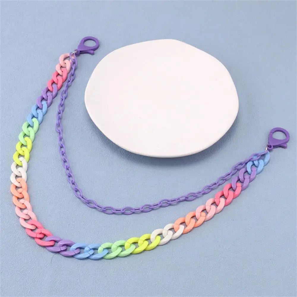 Fashion Punk Rock Pendant Pant Chain Rainbow Resin HipHop Waist Chain Jeans Pants Y2K Jewelry Accessories for Men Women