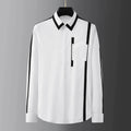 Personalized Design Spliced Men's Shirt Cotton Long Sleeve Casual Shirts Handsome Versatile Business Social Banquet Dress Shirt
