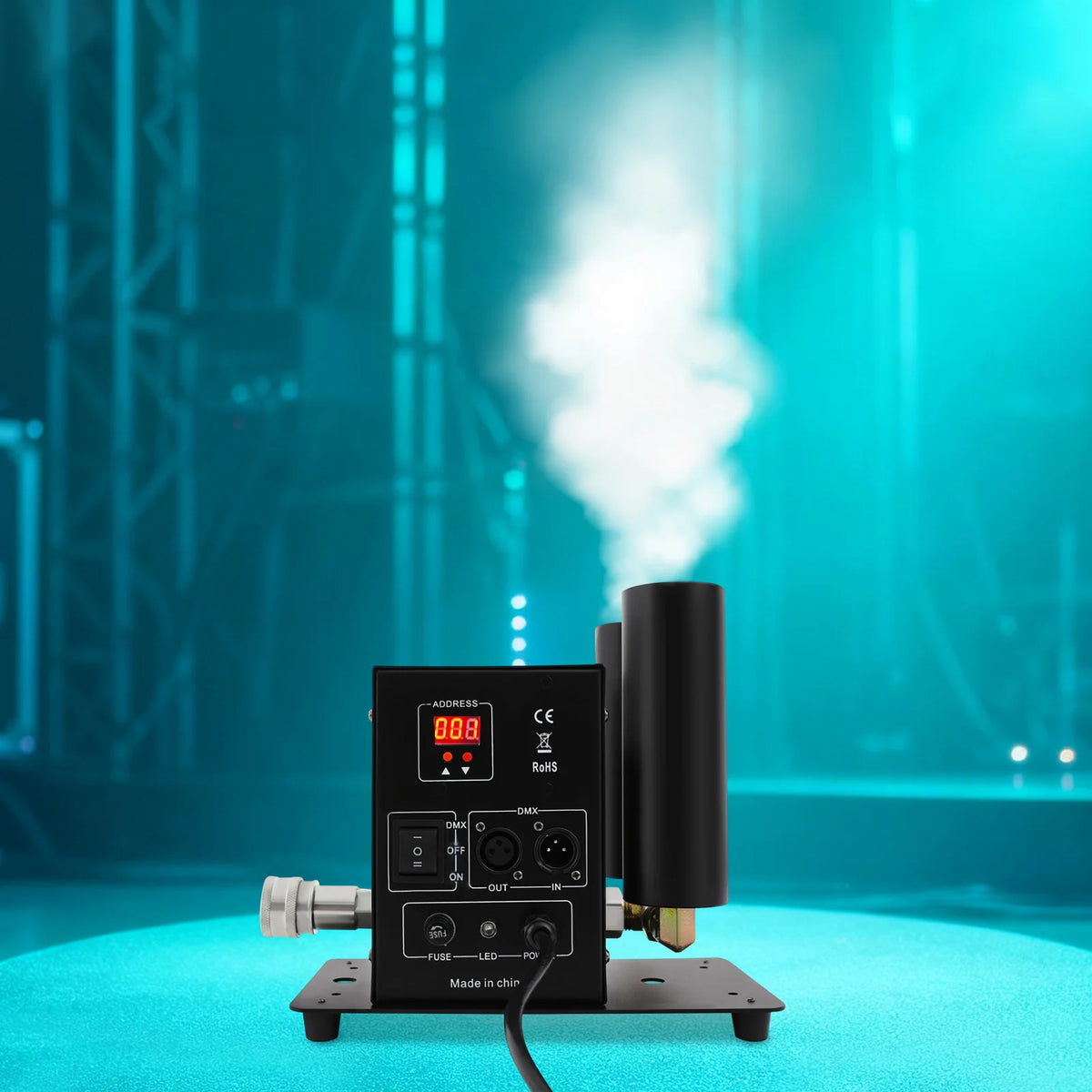 110V 150W Dual‑Head CO₂ Jet Fog Machine, Professional Carbon Dioxide Gas Column Smoke Machine for Stage, Party, Event Effects