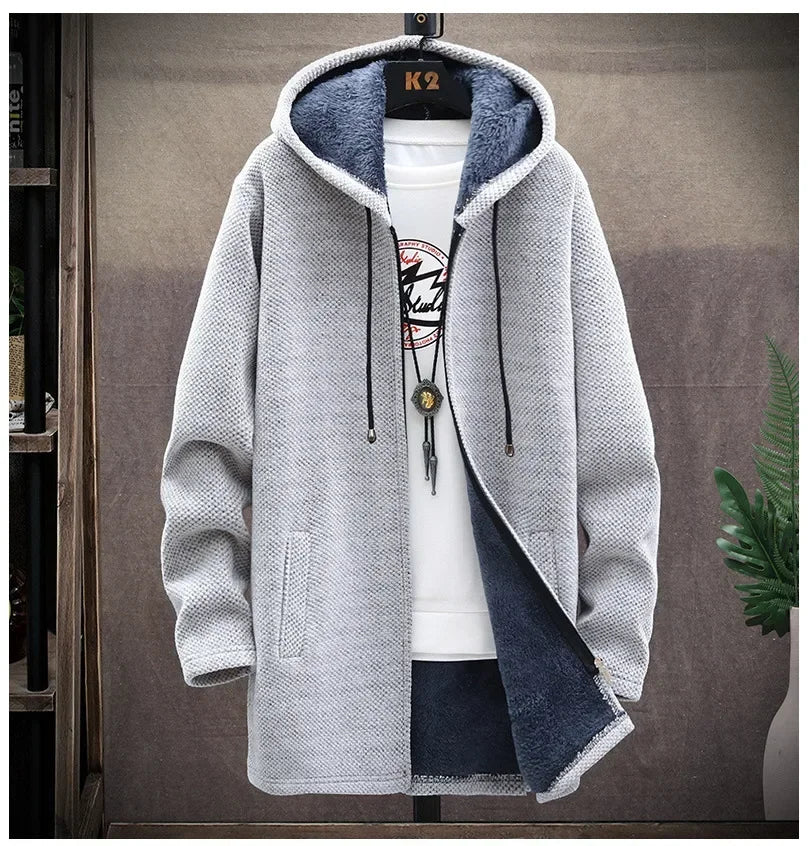 Customizable Thick hooded cardigan jacket