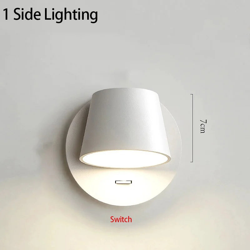 Nordic LED Wall Lamp With Switch 350 Degrees Rotatable Bedroom Bedside Corridor Reading Light Aisle Hotel Sconce Indoor Light