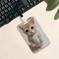 Kitty Cute Cat Meme Funny Card Holder Cardcase Bank Credit Student ID Subway Work Permit Badge Holder Door Card