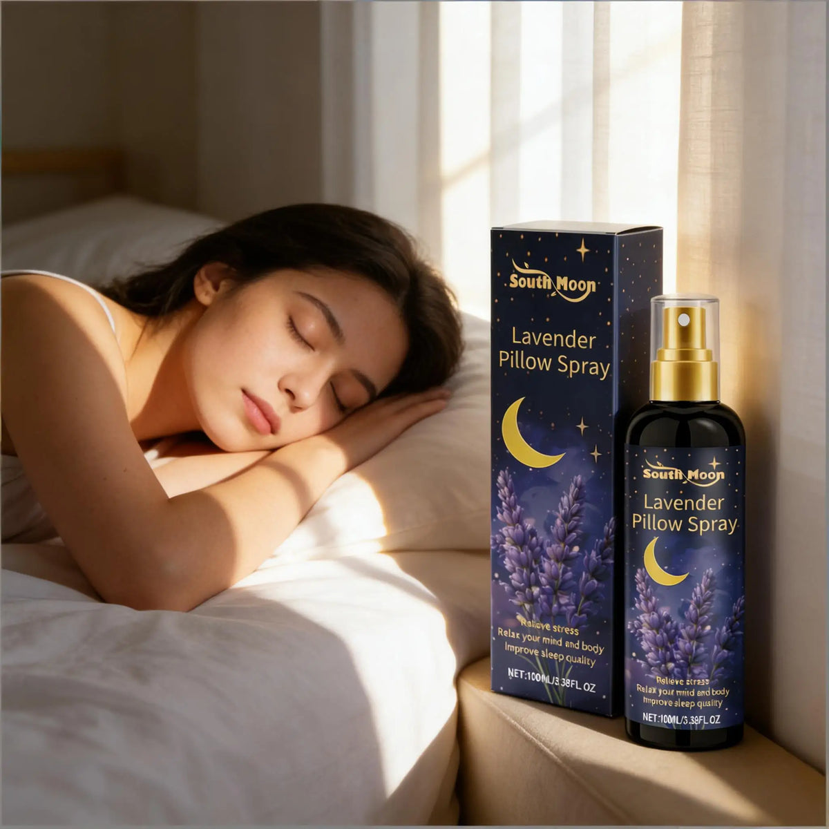 Sleep Spray Lavender for Pillows Relieve Anxiety Fall Asleep Improve Sleep Quality Natural Aromatherapy Body Relaxation Spray