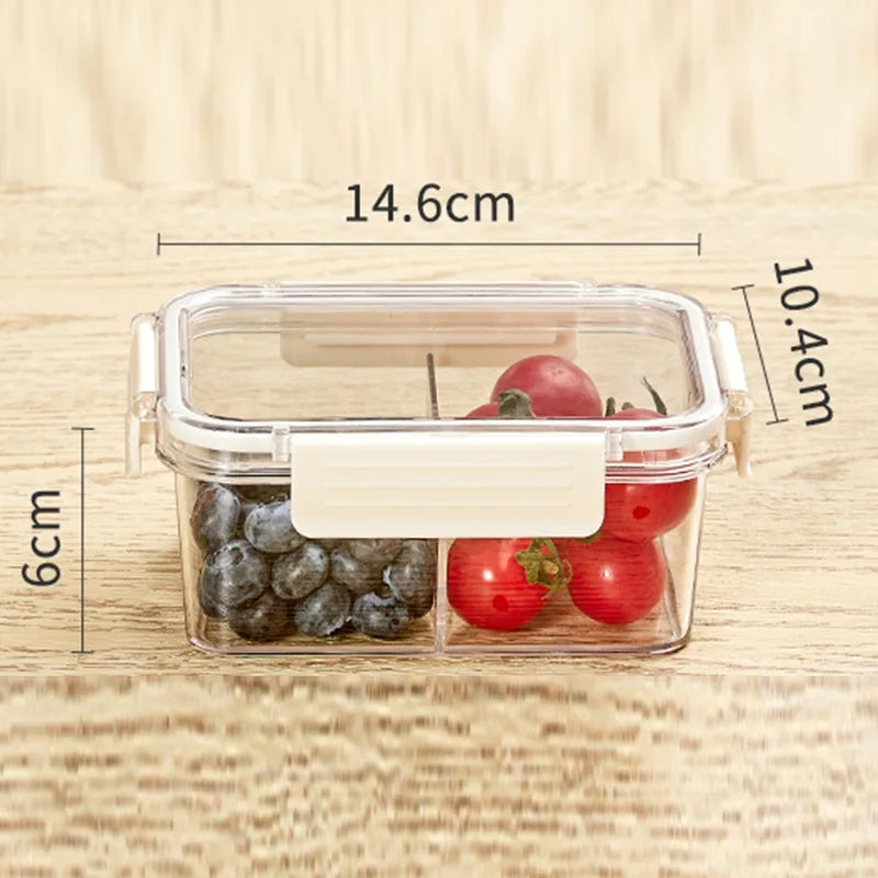 Portable Lunch Box for Kids School Microwave Transparent Bento Box with Compartments Salad Fruit Food Sealed Jar Container Box