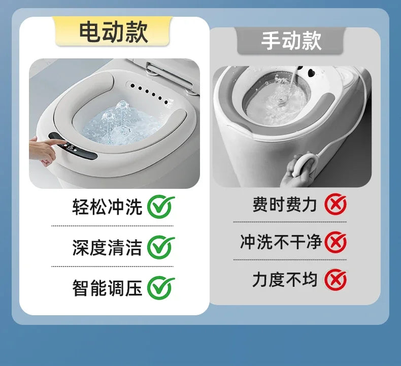 Electric Hands-Free Sitz Bath Clinical Grade Antibacterial Detachable Bidet Basin for Postpartum Herbal Steaming