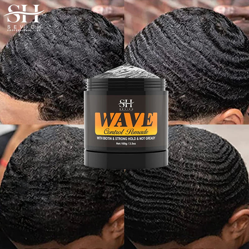 Anti-Hair Loss Pomade Hair Styling Nourishing Wax For Curly Black Man Strong Hold 360 Waves Layered Style Edge Control Hair Gel
