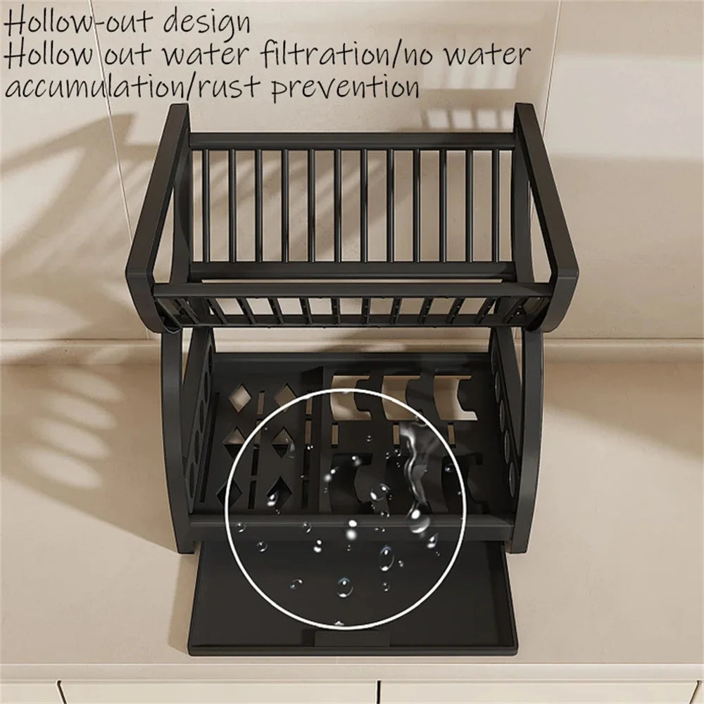 Kitchen Storage Rack, Bowl And Dish Storage Rack, Drain Rack, Household Multifunctional Bowl And Chopstick Rack Storage Box ﻿
