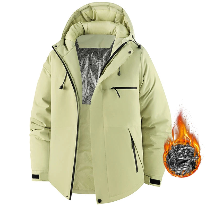 Men's Jacket Stand Collar Stamp Mens Parka Winter New Down Jacket Fleece Warm Jackets Men Business Leisure Coat Baseball Coats