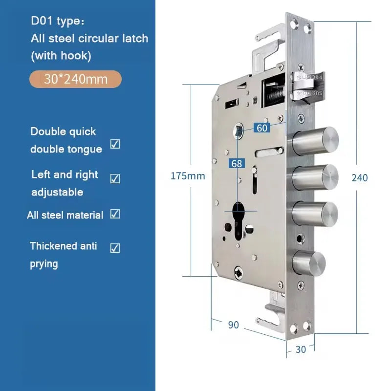 Stainless Steel Security Door Lock Body Smart Fingerprint Lock Body For Anti-theft  And 6068 Fingerprint Lock Body Accessories