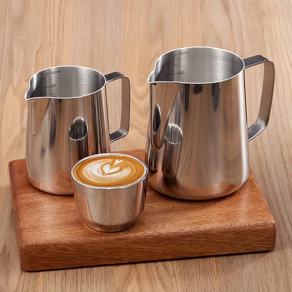 304 Stainless Steel Coffee Milk Frother Jug With Scale Cafe Barista Professional Steam Espresso Coffee Latte Art Kitchen Tools