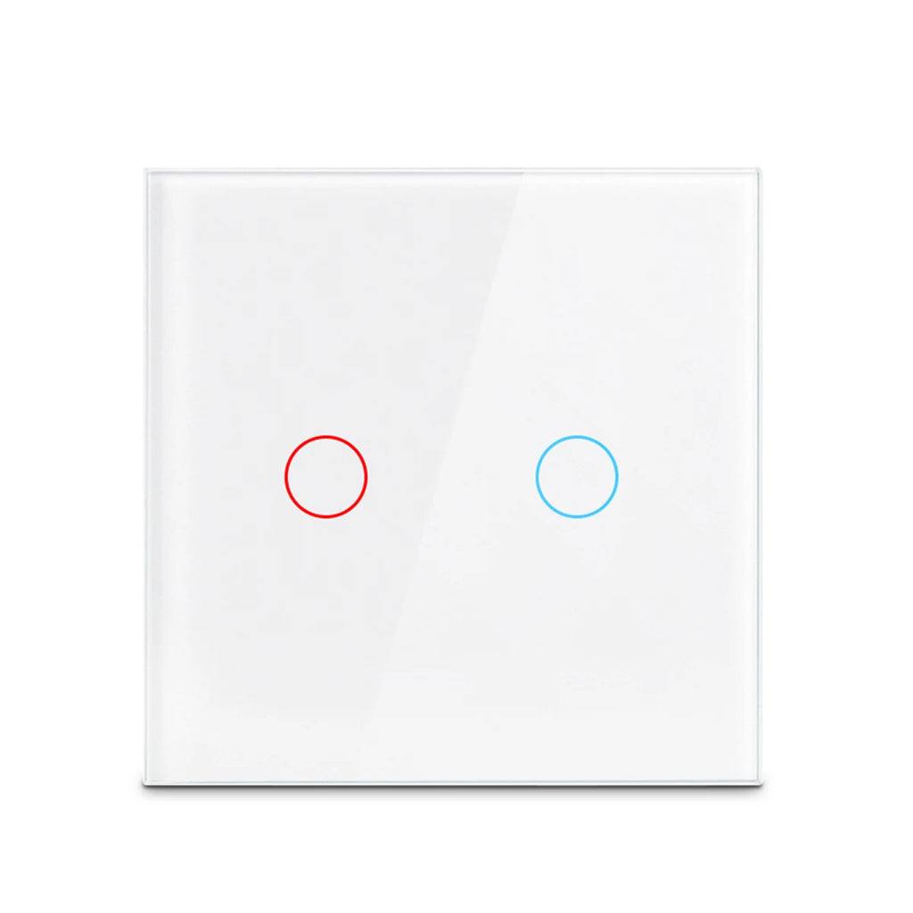 AC100-240 Touch Switch Power Led Panel Wall Light Switches Tempered Black White Crystal Glass 1/2/3 Gang Interruttore Switch