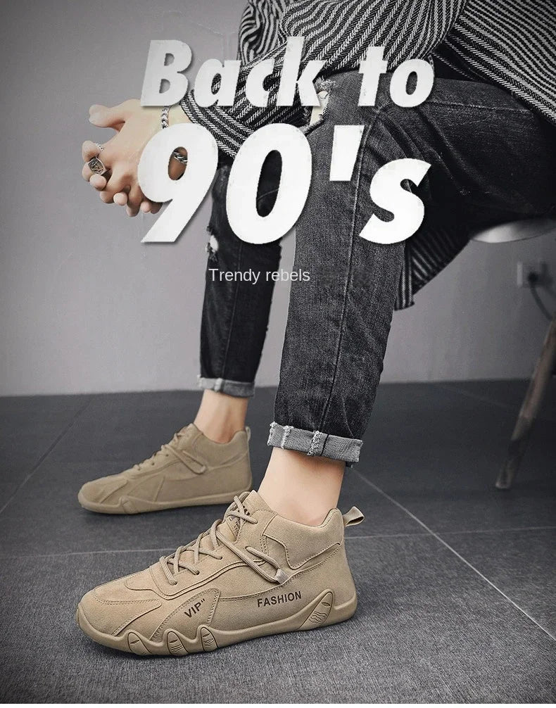 Retro Ankle Boots for Men Flat Casual Snow Boots Sneaker Non-slip Work Shoes Men Short Boots Autumn Zapatillas Hombre