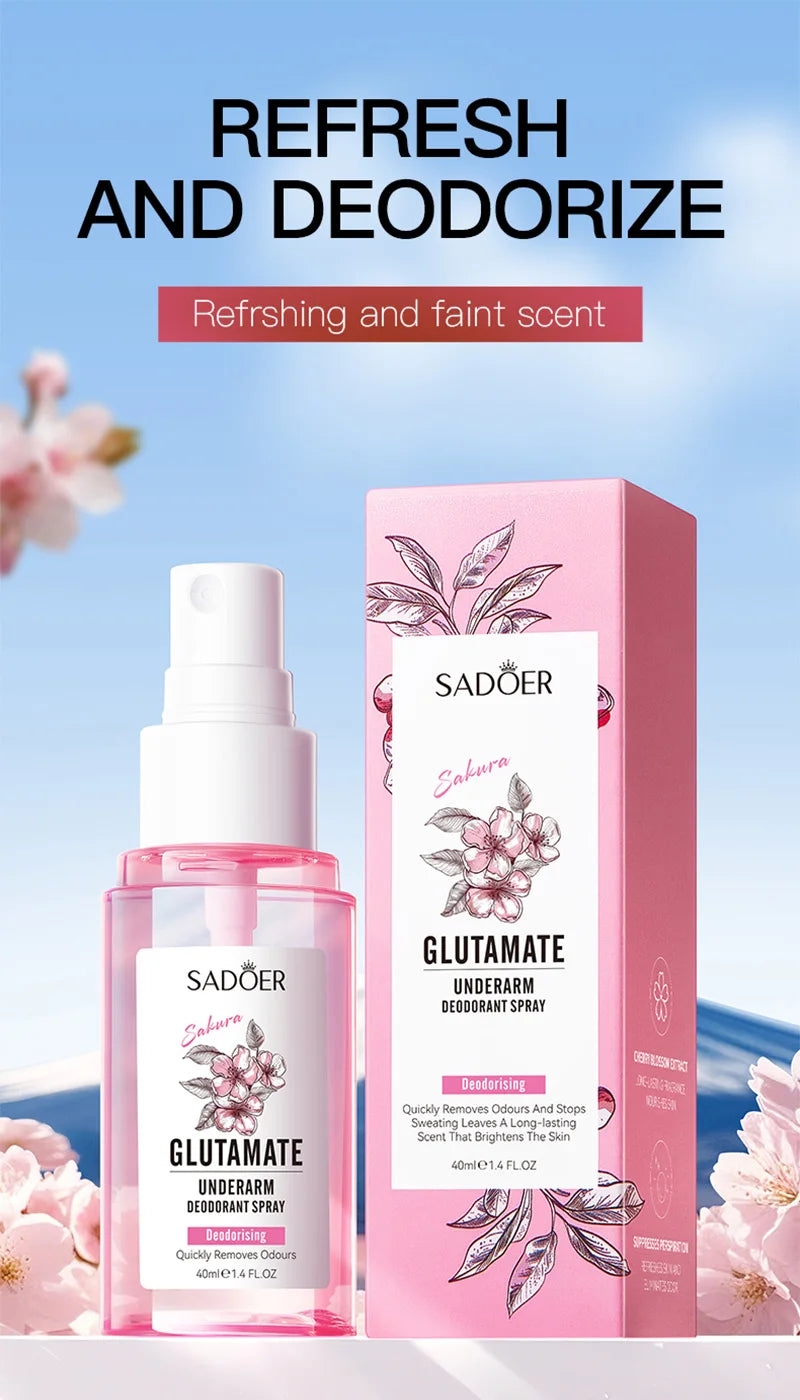 SADOER Cherry Blossom Fragrance Spray Long Lasting Light Scent Alcohol-Free Refreshing Portable Fragrance for Women Daily Office