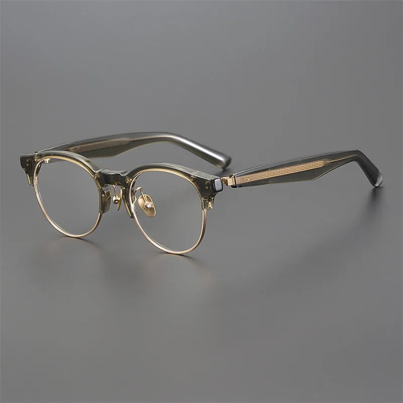 Handmade Acetate Round Eyeglasses Frame Men High Quality Glasses Frames Women Vintage Spectacles Eyewear Japanese Designer M-92