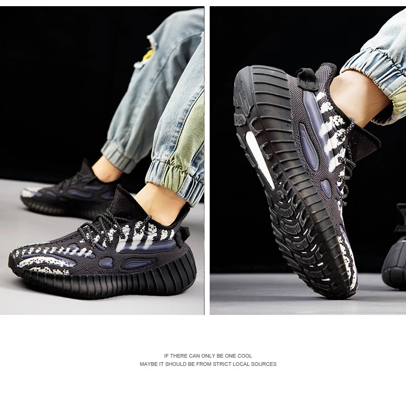 New Autumn-style Boyfriend Mesh Shoes, Breathable Casual Sports Shoes, Popcorn Sole Lightweight Running Shoes