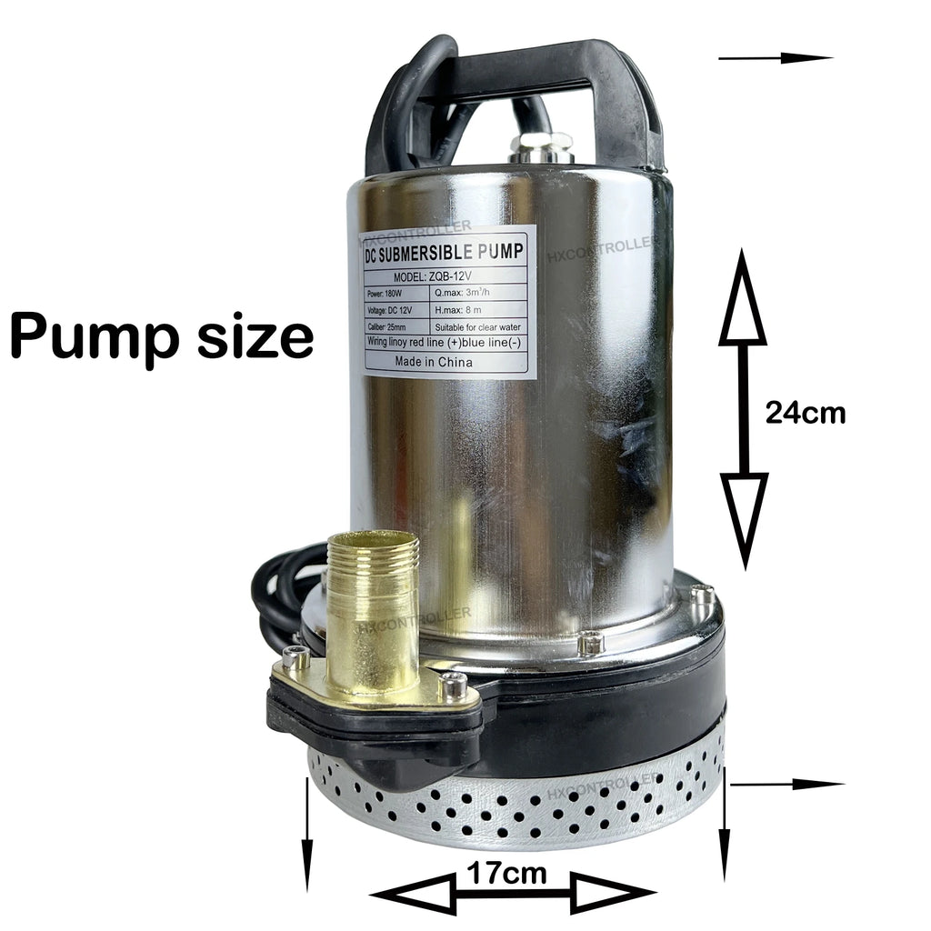 12V 24V 180W 220W Submersible Clean Dirty Water Pump Swimming Pool Deep Well Pump Agricultural Irrigation Lift: 4-10m 8m/h Head