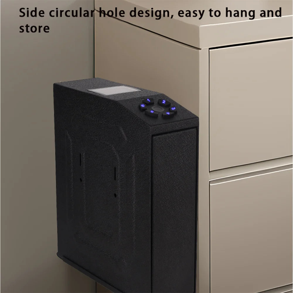 Tuya BLE Gun Safe Box Biometric Fingerprint Key Code 3-in-1 Wall Mounted Pistol Safes Box Anti theft Certified Handgun Safe