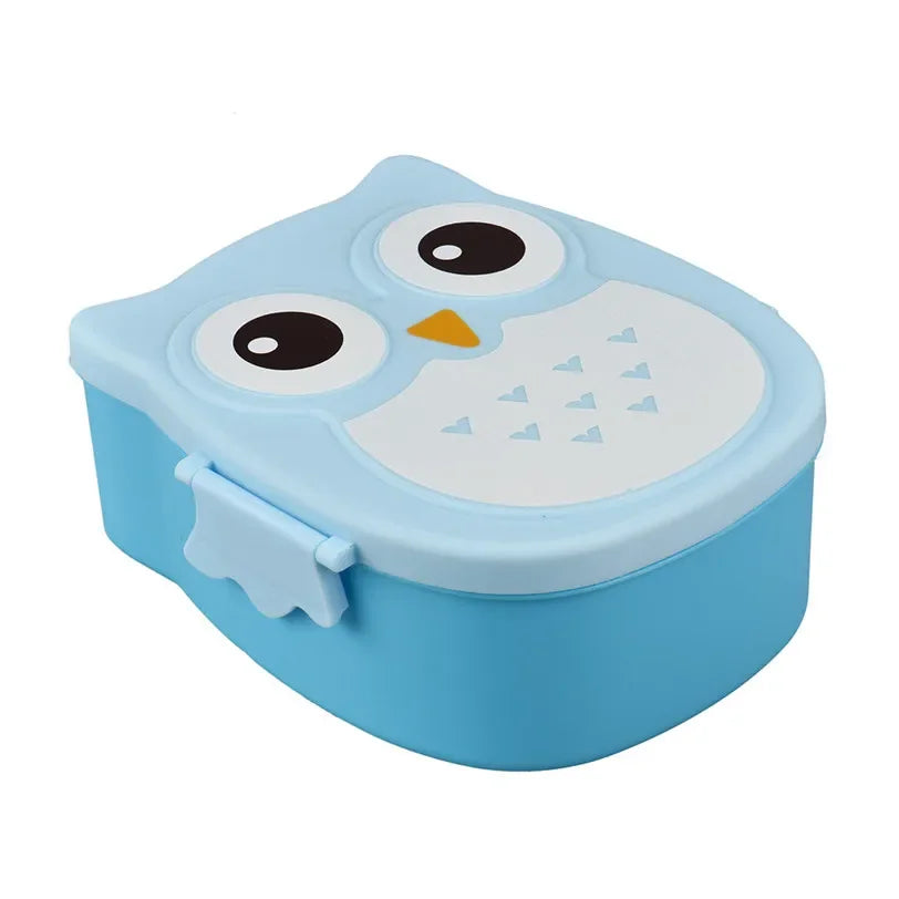 Portable Owl Lunch Box Cartoon Microwave Food-Safe Plastic Food Picnic Container Box For Children Kids School Office Bento Box