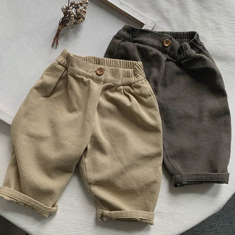 2026 New Solid Girls Harem Pants Spring Children Trousers Baby Long Pants Autumn Loose Kids Casual Pants Baby Clothes