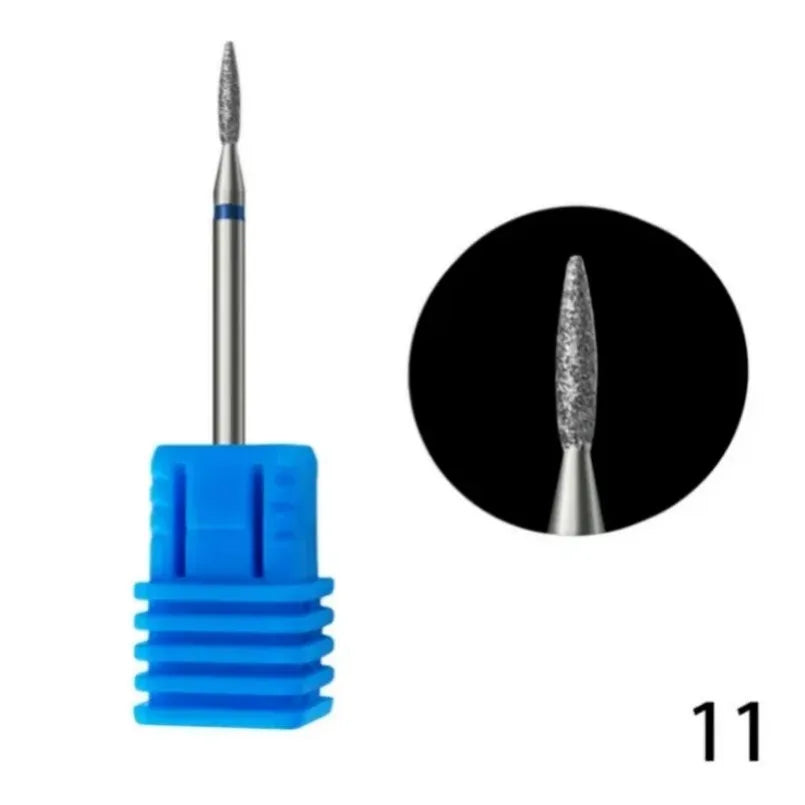 Flame Cone Cuticle Clean Nail Drill Bit 3/32'', Professional Safety Carbide Diamond Nail Bit Nail Cleaner for Cuticle Dead Skin
