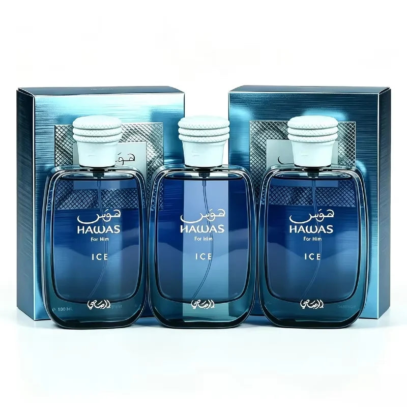 100ML Hawas Ice for Men Eau De Parfum Spray Original Arabian Perfume Men's Fragrance Premium Arabian Long Lasting Fragrance
