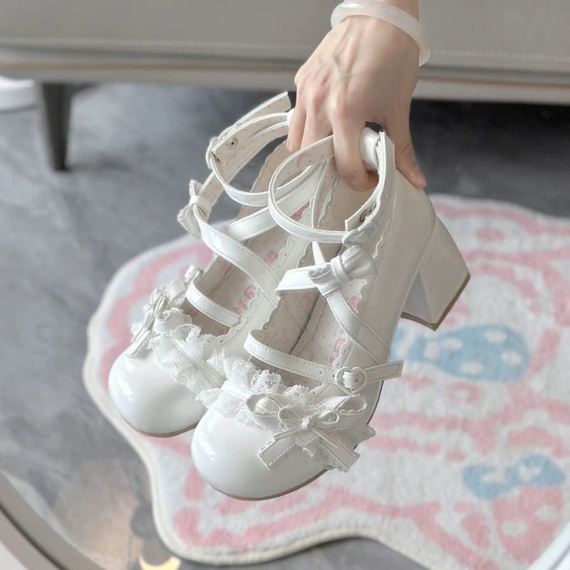 Fashion Princess Style Woman Shoe Spring New Round Toe Heel Simple Versatile Mary Jane Shoes Comfort Non Slip Womens Casual Shoe