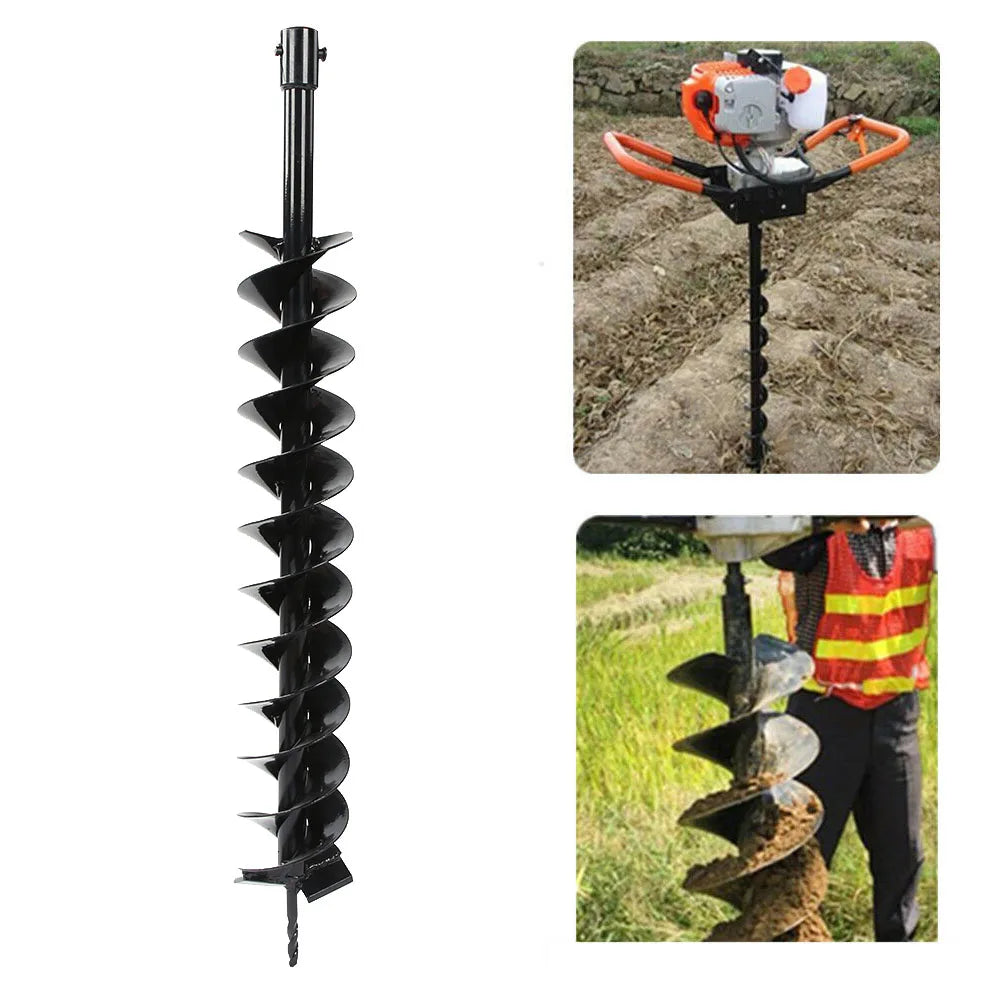 Earth Auger Drill Bit Farm Planting Seeding Hole Digger 100x800mm Dual Blade Garden Auger Planting Auger Hole Digger Drill Bit