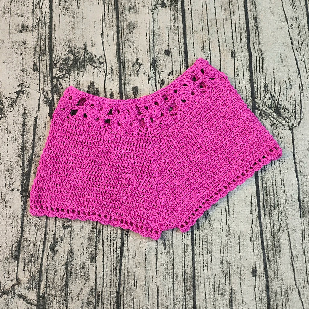 Handmade Attractive Women Openwork Crochet Shorts Stretch Waist Casual Beach Bandage Hot Pants