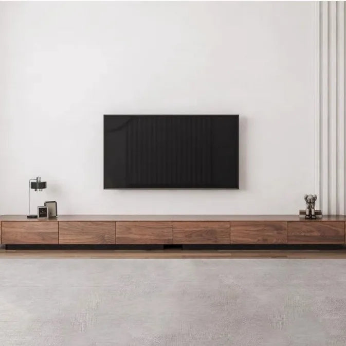 Designer Style Antique Solid Wood Walnut Floor Cabinet for Living Room Furniture Locker Special Shaped Right Leaf Coffee