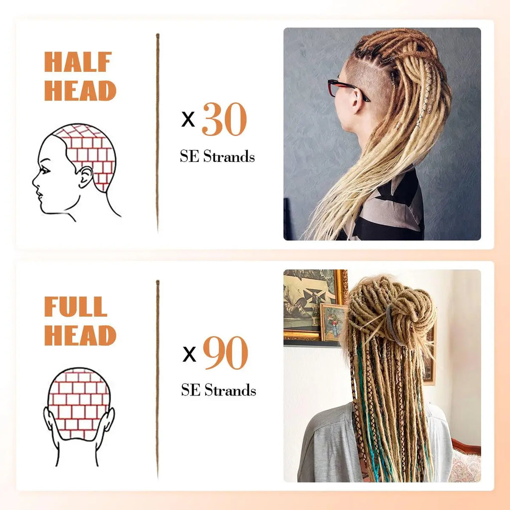 Synthetic Dreadlock Extensions 24 Inch 5 Strands/Pack Single Ended Thin Colorful Crochet Soft Hippe Handmade DreadLocs