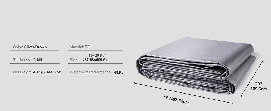 SucceBuy Heavy Duty Tarp Waterproof Tear Proof Poly Plastic Tarps Cover Multi-Purpose Outdoor Tarpaulin with Grommets for Truck