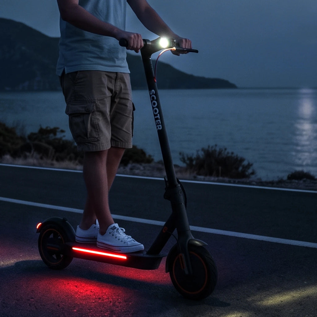 Electric scooters for adults, 8.5" Tire, Max 19 Miles and 19 Mph, 550W Foldable E Scooter with Side Light & APP