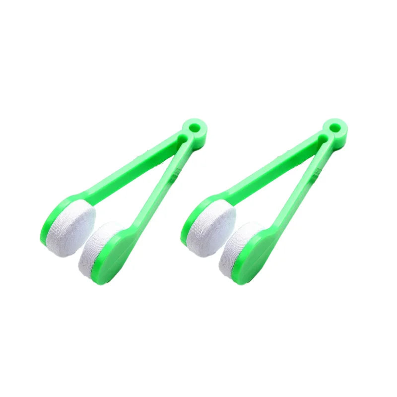 Portable Multifunctional Eyeglass Cleaning Wipe Green Microfiber Lens Brush for Sunglasses Glasses Compact Travel Scratch Free T