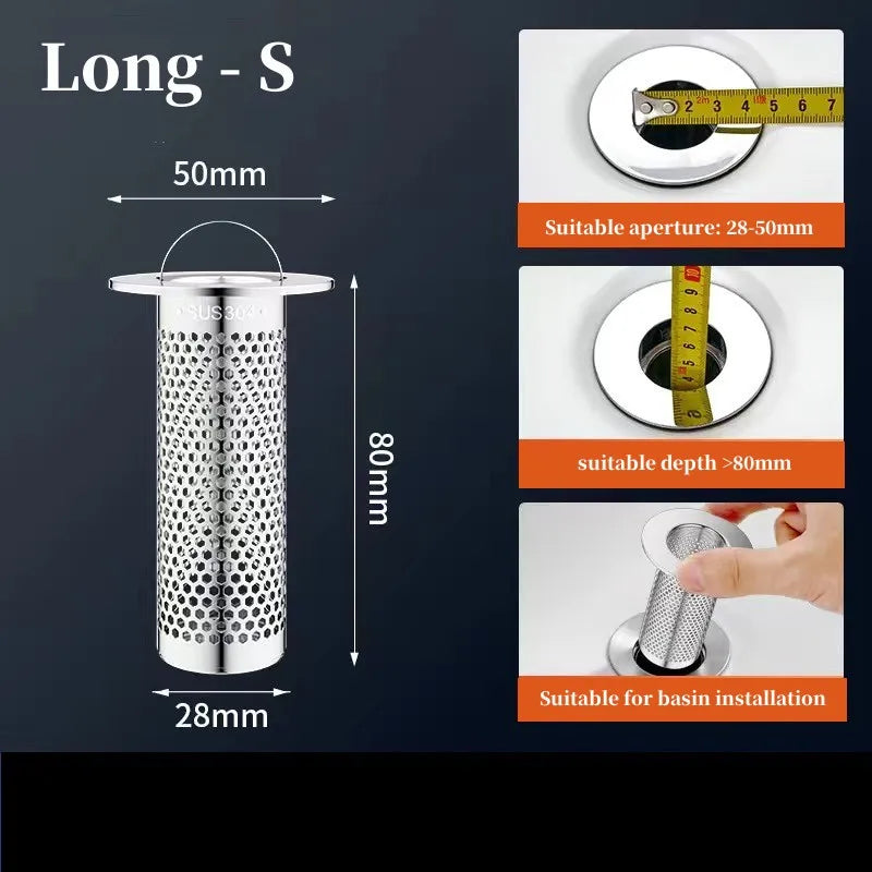 Floor Drain Filter Mesh Anti-Clogging Sink Strainer Food Hair Stopper With Handle Anti-Pest Sealing Cover Shower Leak Net