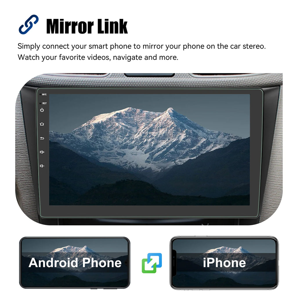 ESSGOO 7"/9"/10“ 2 DIN Android 14 4+64G Car Stereo Carplay Android Auto GPS Navi Bluetooth FM RDS Radio WIFI Touchscreen ChatGPT