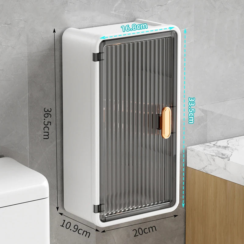 Large Bathroom Wall Mounted Waterproof Tissue Box Multifunctional Storage Rack Toiletries Storage Shampoo Organizer Multi-layer