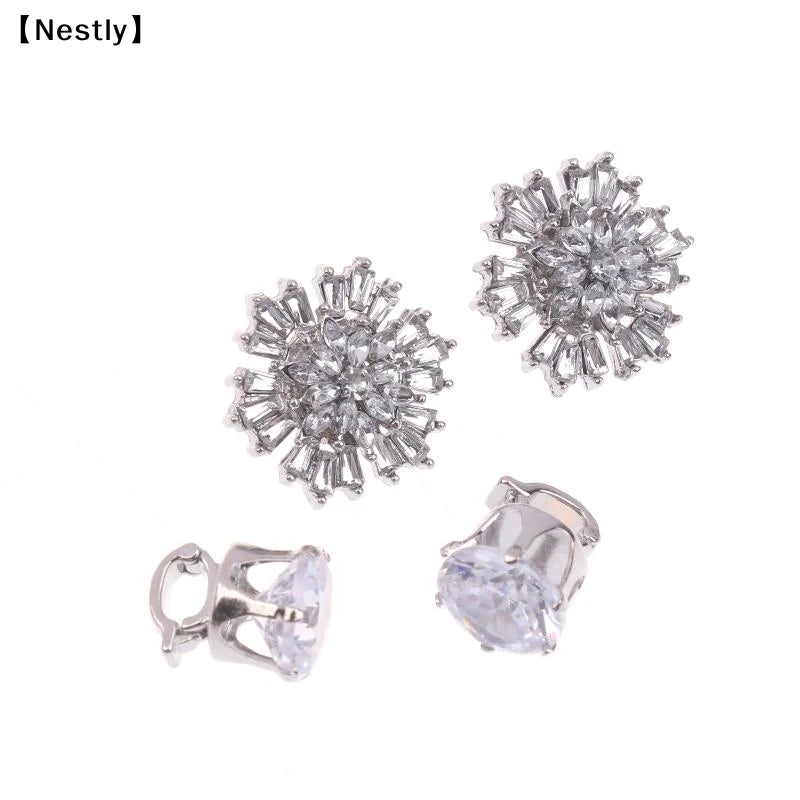 1Pairs Headphone Diameter Buckle Zircon Decorative Headphone Decoration Clip Removable Easy To Install Earbud Accessories〔Nest〕