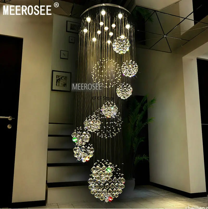 New Modern Crystal Led Chandelier Item Large Villa Salon Ceiling Lights Hotel Kitchen Staircase Living Room Decor Pendant Lamp