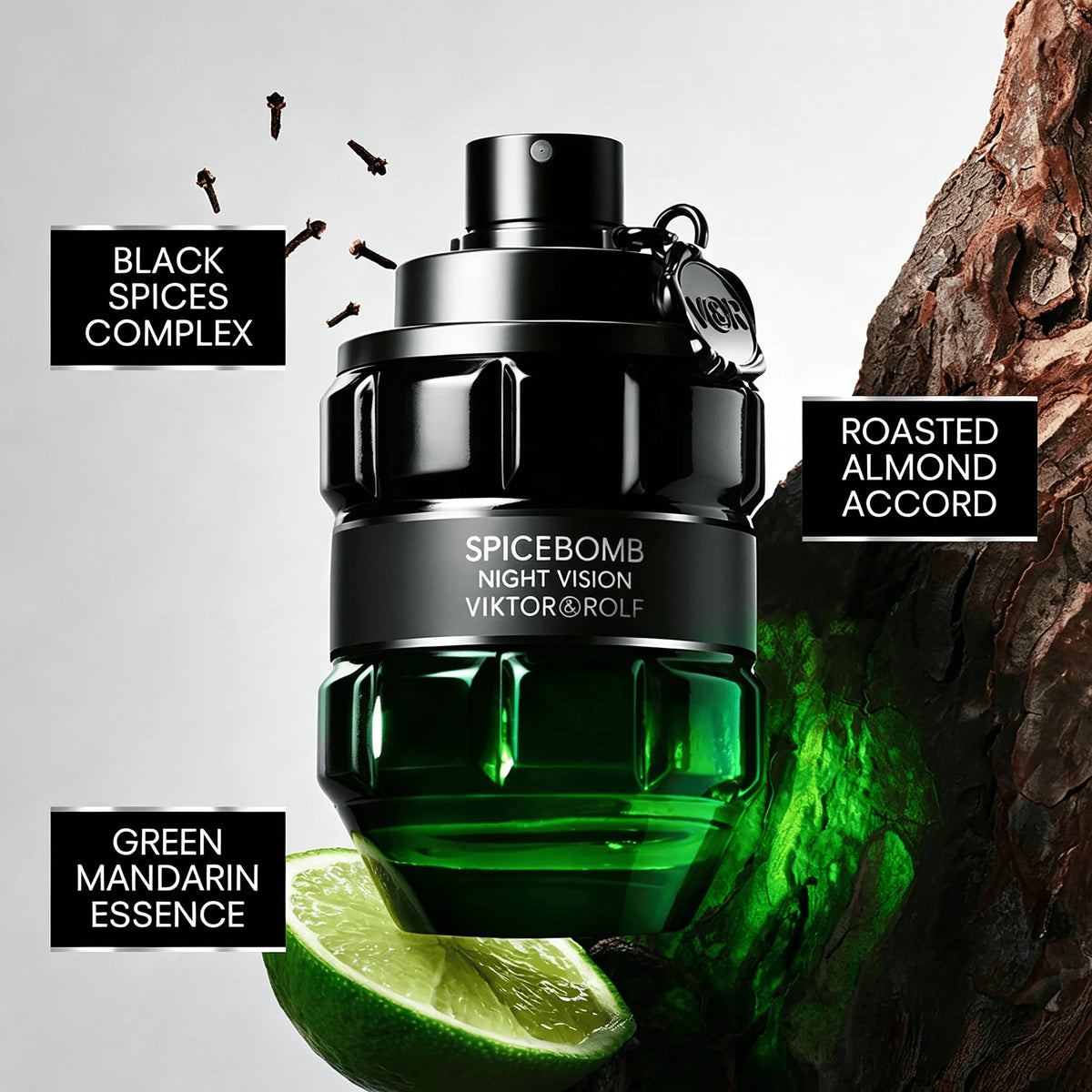 Viktor&Rolf Spice Nightvision Eau De Toilette - Fresh Spicy Cologne Fragrance with Black Spices, Green Mandarin Essence & Roasted Almond - Long Lasting - Iconic Scent for Warm and Cool Weather